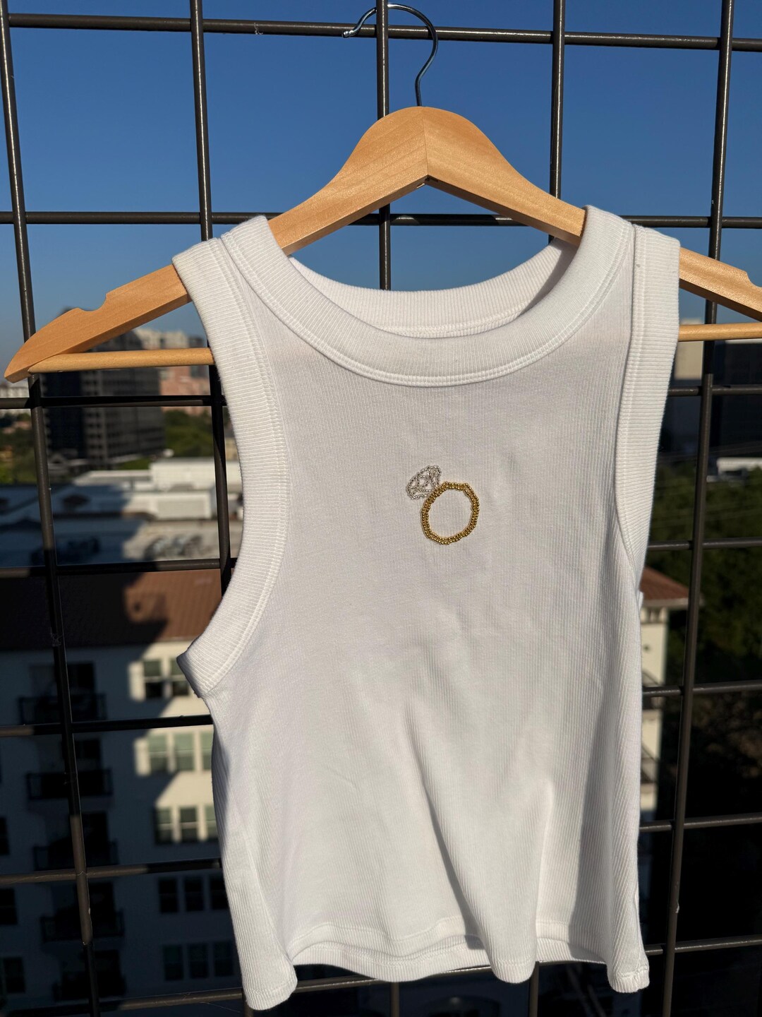 Bead Embroidered Diamond Ring Tank Top - Etsy