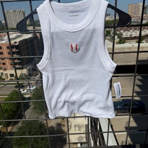 Bead Embroidered Baseball Tank