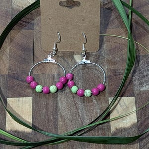 Pink Beaded Earrings
