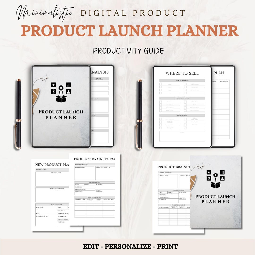 Product Launch Planner | Digital Printable Organizer | Marketing ...
