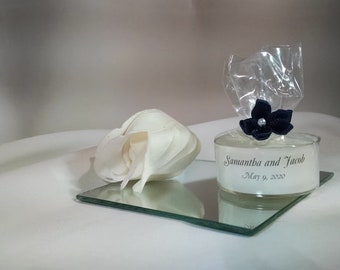 Personalized Wedding Favor - 50 White Candles - Personalized Wedding Tealight - Inexpensive - Elegant - Reusable -Recyclable(Free SH in US)