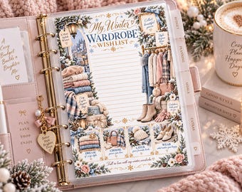 Winter Wardrobe Wishlist Printable, Clothing & Accessories Wish List, Fashion Shopping List, Style Planner