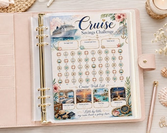Cruise Savings Challenge Printable PDF, Dream Trip Savings Tracker, Vacation Budget Binder Insert, Planner