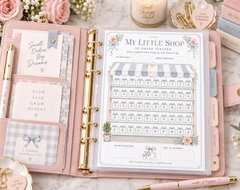 Small Business Order Tracker Printable, 50 Order Goal Checklist, Seller Planner Insert, Instant Download