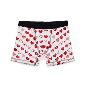 Herz Boxer, Liebe Unterwäsche für Männer, Romantisches Valentinstag Geschenk, Herz Muster Schlaf Shorts, Bequeme Lounge Boxer, Lustiges Geschenk für Ihn