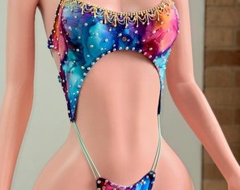 Multi-Color Schleuder / Exotische Tanzkleidung & Stripper Outfit
