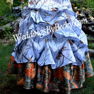 Camo Wedding Gown/dress All SATIN camo-  &#39;Pam&#39; Made only in the USA!