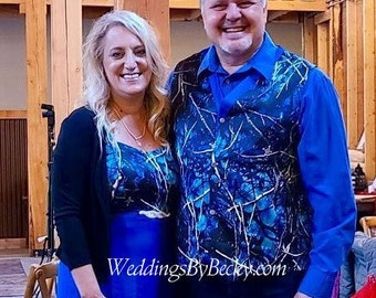 Blue Camo Bridesmaid/Wedding dress 'Lacey'