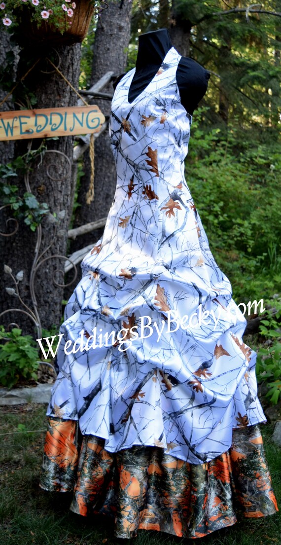 Camo Wedding Gown Dress All Satin Camo Pam Made Etsy