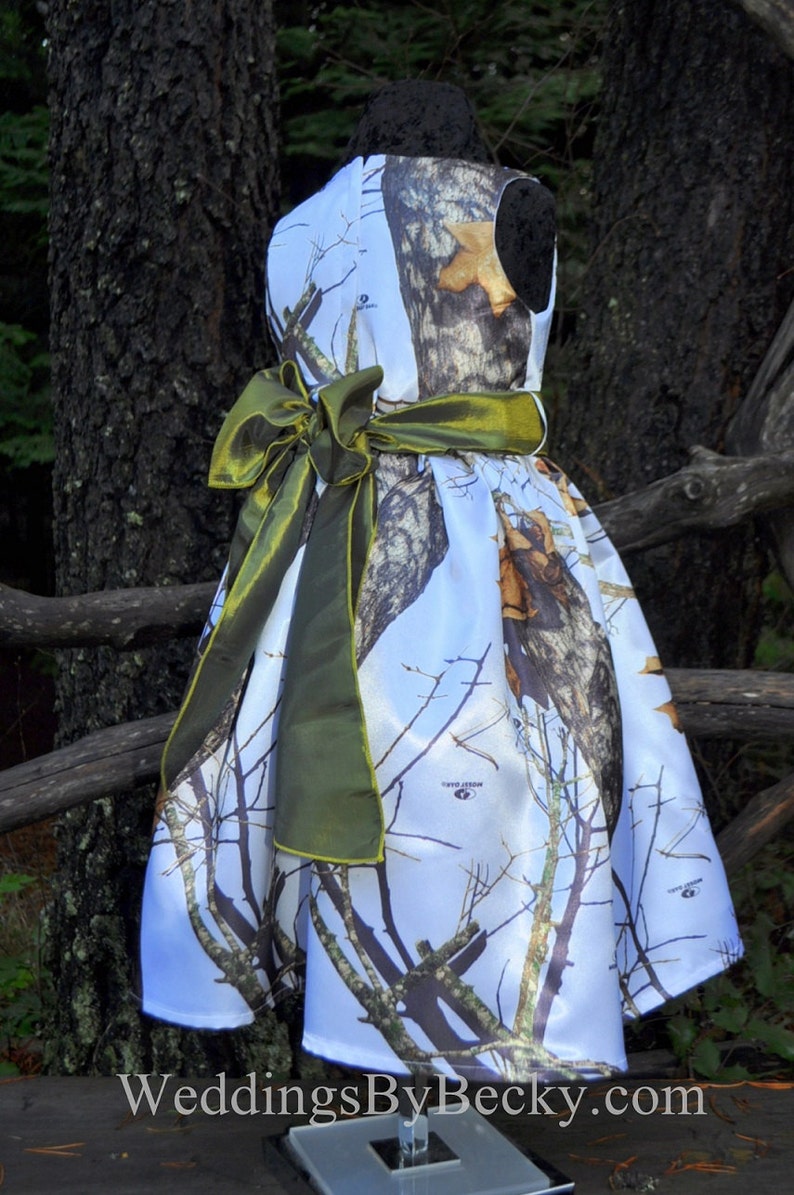 CAMO Flower Girl dress with ribbon sash