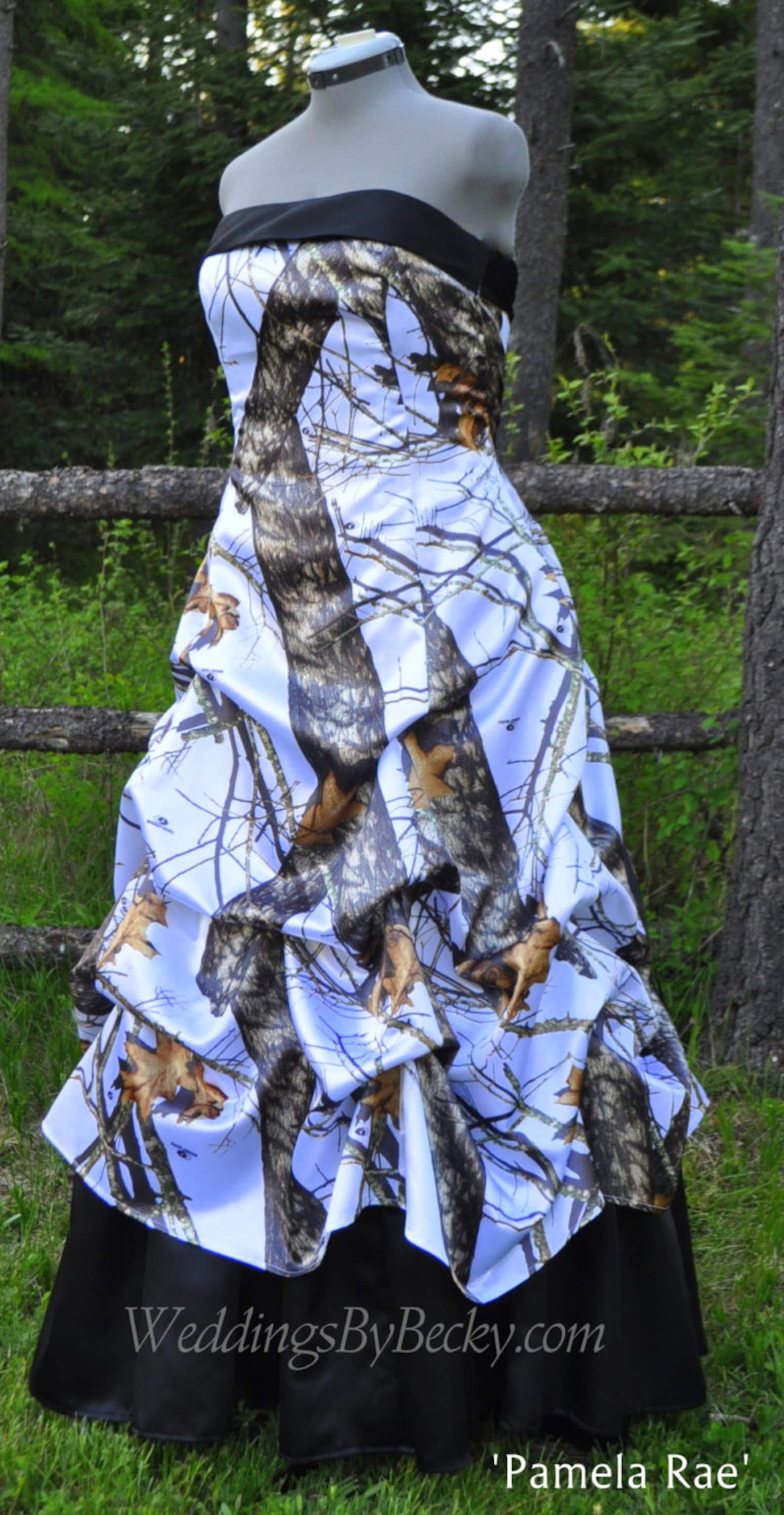 Camo Wedding Gown/dress SATIN Camo- 'pamela Rae' Made Only in the USA Camo Wedding Gown/dress SATIN Camo- 'pamela Rae' Made Only in the USA