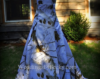 Snow Camo Wedding Dress 'abigail' Made ONLY in the USA