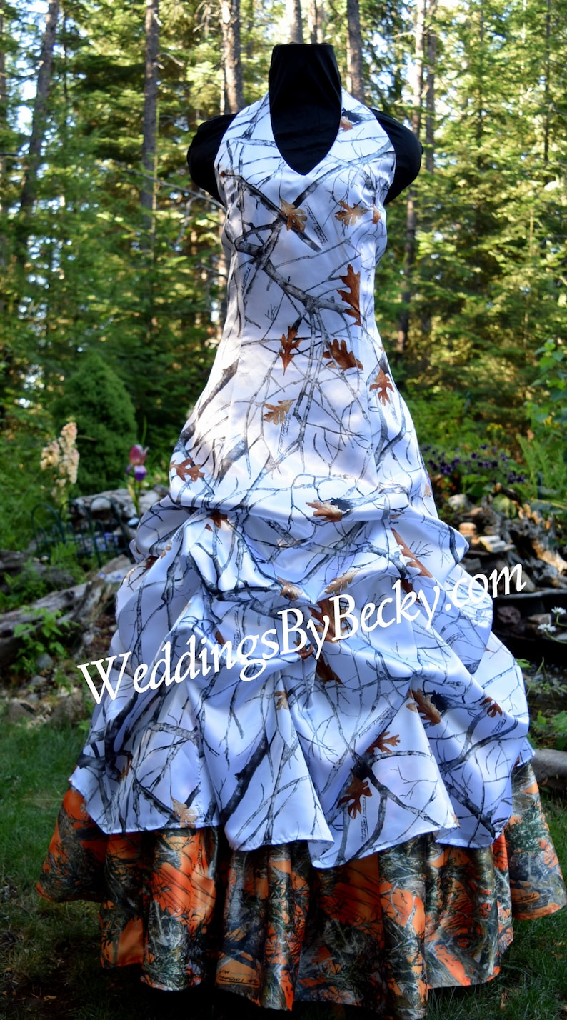 Camo Wedding Gown Dress All Satin Camo Pam Made Etsy