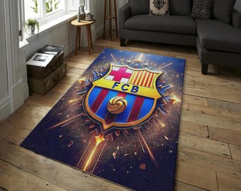 Teppich von FC Barcelona, Gaming-Dekor-Teppich, Teppich für Jungenzimmer, Teppich für die Fußballmannschaft, Fußball-Teppich, Champs Teppich, Barca-Logo, Barca-Fan, GiftForHim