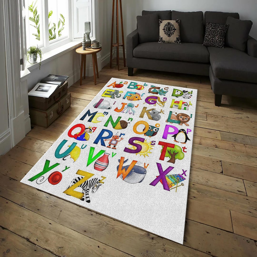 Animal Abc Rug Alphabet Nursery Rug | Learn the Alphabet and Animal Carpet | Animal ...