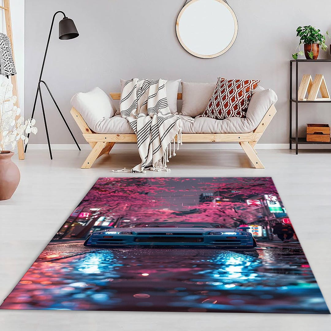 Nissan R34 Rug,sports Car Print Rug, Gift for Car Lovers, Man Cave ...