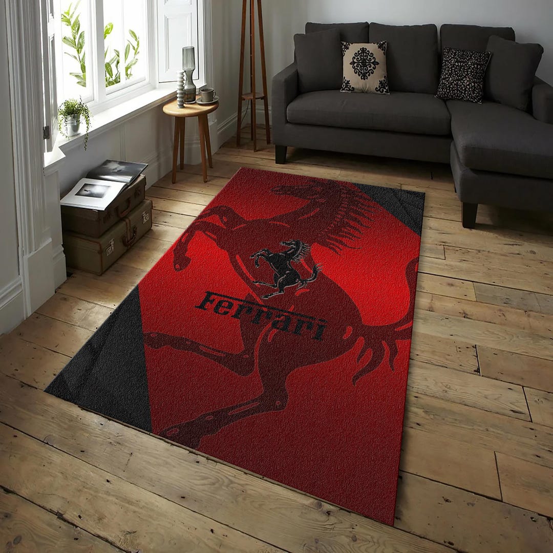 Car Rug Suit Ferrari Rug, Car Logo Rug, Luxury Car Rug, Formula1 Rug, Ferrari Theme ...