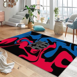 Barcelona Rug, Soccer Rug Gift Rug, Champion Rug, Football Team Rug,  Football Rug, Barca Fan Gift, Area Rug, Game Room Rug, Boyfriend Gift