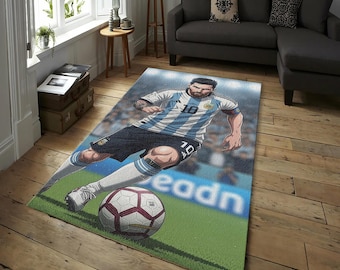 Messi Rug, Argentina National Team Rug , Lionel Messi Rug, Football Rug, Teen Room Rug, Game Room Rug, The Goat Rug, Gift For Him,Soccer Rug