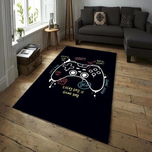 Game Zone Teppich, Game Controller Teppich, PS Controller Teppich, PS Controller Teppich, Geschenk Gamer Teppich, rutschfeste Baumwollbasis