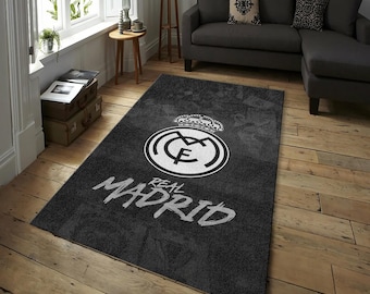 Real Madrid Rug, Real Madrid Logo Rug: Personalized Sports Fan Decor, Football Team Rug, Soccer Rug, Champions Rug, Gift For Him,Hala Madrid