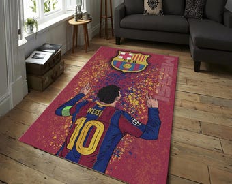 Messi Rug, Messi, Lionel Messi Rug, Football Rug, Barcelona Fan Gift, Teen Room Rug, Game Room Rug, The Goat Rug, Gift For Him, Soccer Rug