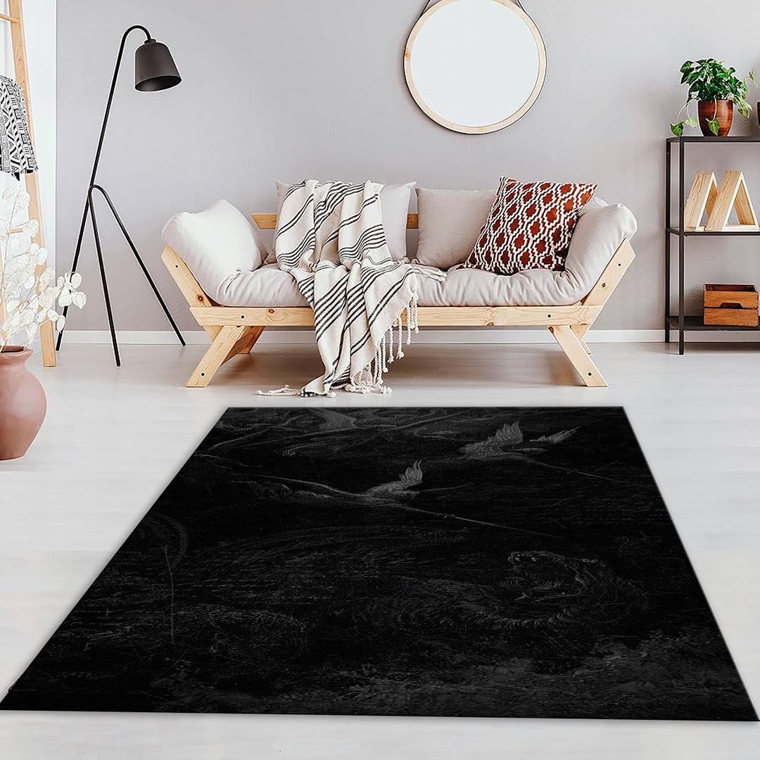 Gothic Rug For Library Gothic Rug, Gustave Doré Style, Baroque Art Rug, Renaissance Theme Rug ...
