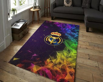 Real Madrid Rug, Real Madrid Logo Rug: Personalized Sports Fan Decor, Football Team Rug, Soccer Rug, Champions Rug, Gift For Him,Hala Madrid