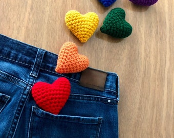 3D Rainbow Hearts Set
