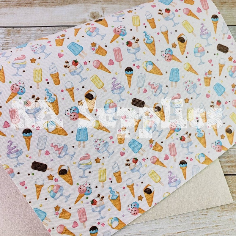 Fabric Sheet Fabric DIY Hair Bows lce Cream Canvas Sheet Ice Cream Fabric Sheets Fabric Sheet Summer Canvas Sheet