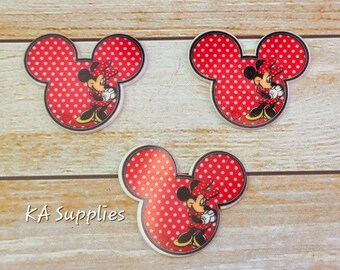 Adornos de resina con base plana de ratoncita - Juego de 3 - Materiales para manualidades DIY