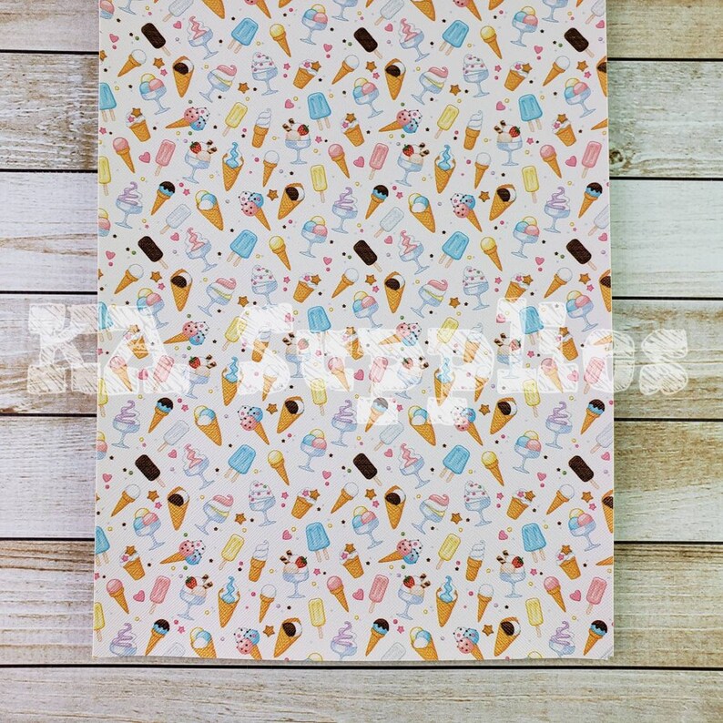 Fabric Sheet Fabric DIY Hair Bows lce Cream Canvas Sheet Ice Cream Fabric Sheets Fabric Sheet Summer Canvas Sheet