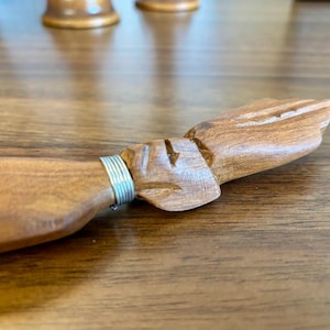 Hand-Carved Wooden African Shoe Horn, Vintage, 14 1/2&quot; Length