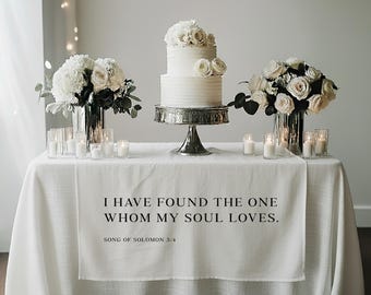 Personalized Wedding Table Runner, Song Of Solomon Sign, Custom Christian Wedding Banner, Sweetheart Table Decor, Wedding Reception Gift