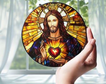 キリストの復活ステンドグラスペンダントチェーン付き - GP02-120