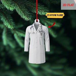 Personalized Doctor Blouse Shaped Ornament, Doctor Lovers Gift, Custom Medical Worker Christmas Ornament, Doctor Gift, Doctor Keepsake