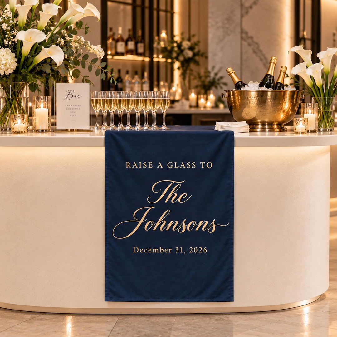 Personalized Wedding Bar Sign, Custom Wedding Reception Banner, Last Personalized Wedding Bar Sign, Custom Wedding Reception Banner, Last