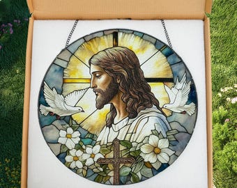 白衣の天使：ステンドグラス風の窓飾り - Etsy 日本