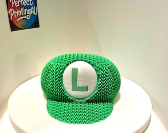 Gorro de Luigi, estampado 3D, aspecto de punto, decoración de Super Mario Gamer