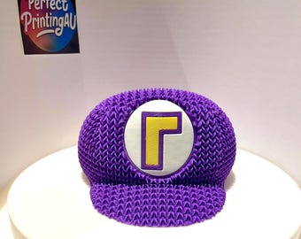 Waluigi, decoración de jugador con aspecto de punto impreso en 3D de Mario