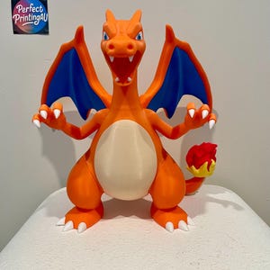 Glurak Pokemon, riesige 3D gedruckte Figur, Pokémon Dekor, Sammlerstück Spielzeug, einzigartiges Geschenk für Fans