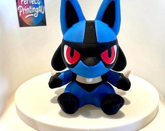 Figura de Lucario de Pokémon, impresa en 3D, decoración de Pokémon, juguete coleccionable, regalo único para fans.