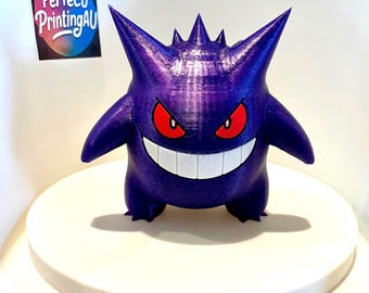Figura impresa en 3D de Gengar Pokémon, decoración Pokémon, juguete coleccionable, regalo único para fans.