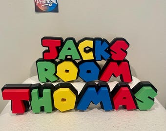 Placa de identificación personalizada al estilo Mario