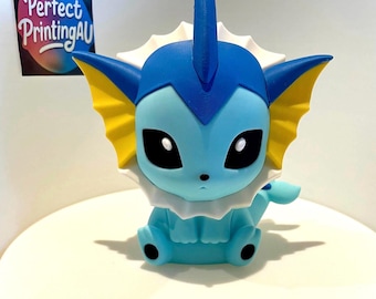 Figura impresa en 3D de Vaporeon Pokémon, decoración Pokémon, juguete coleccionable, regalo único para fans.