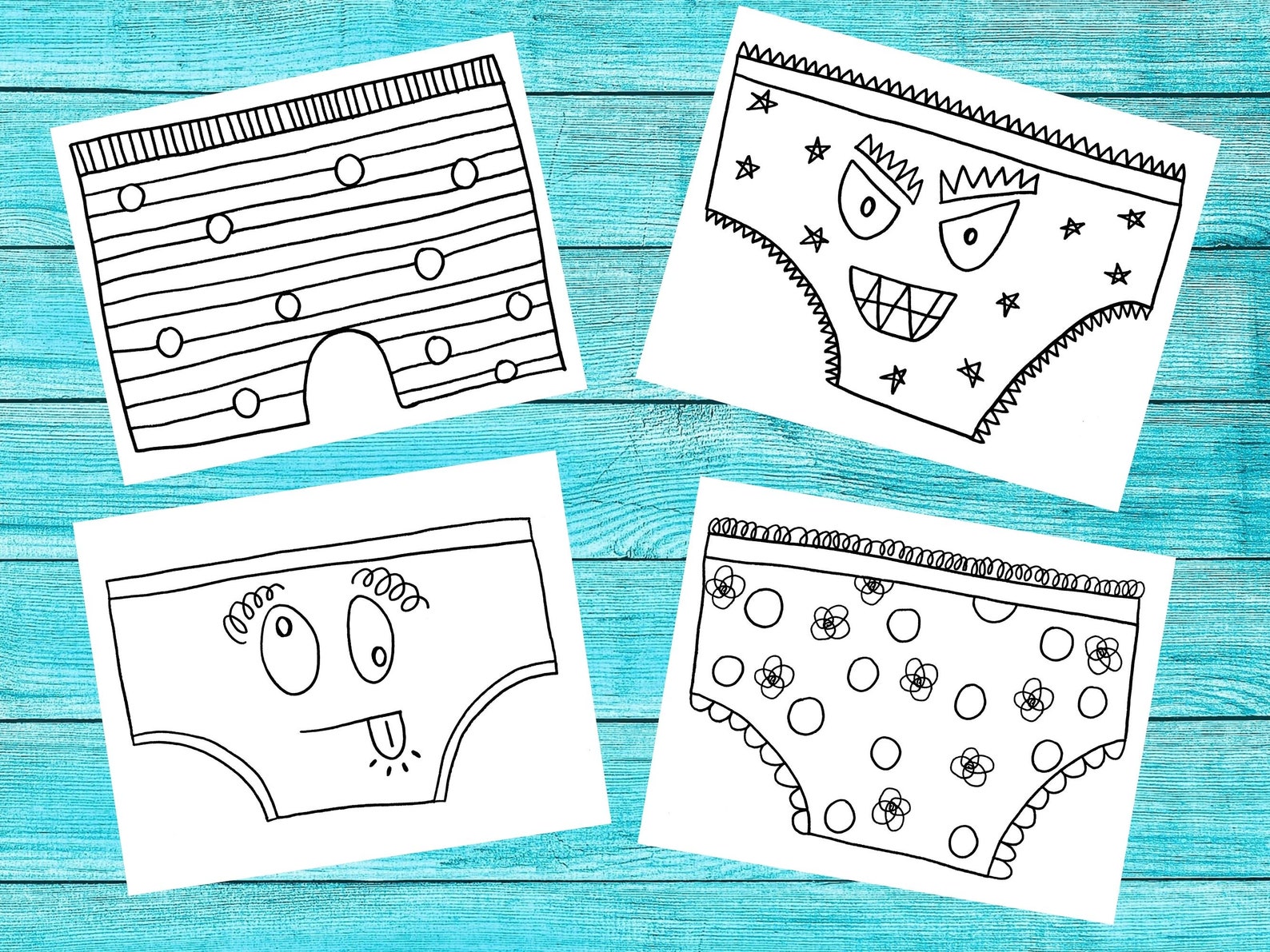 Funny Underwear Coloring Pages for Kids for Preschoolers