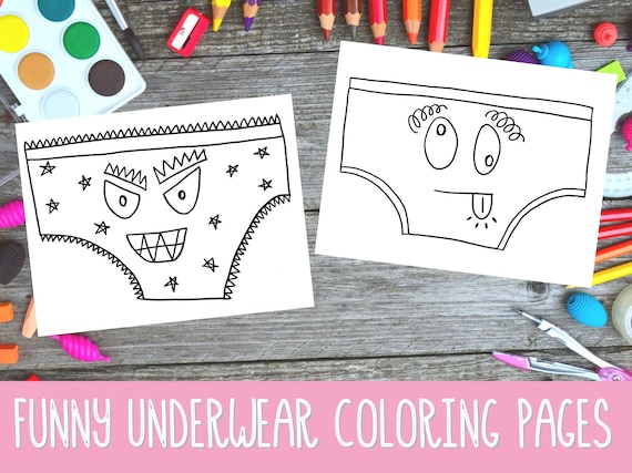 Funny Underwear Coloring Pages for Kids for Preschoolers - Etsy Australia