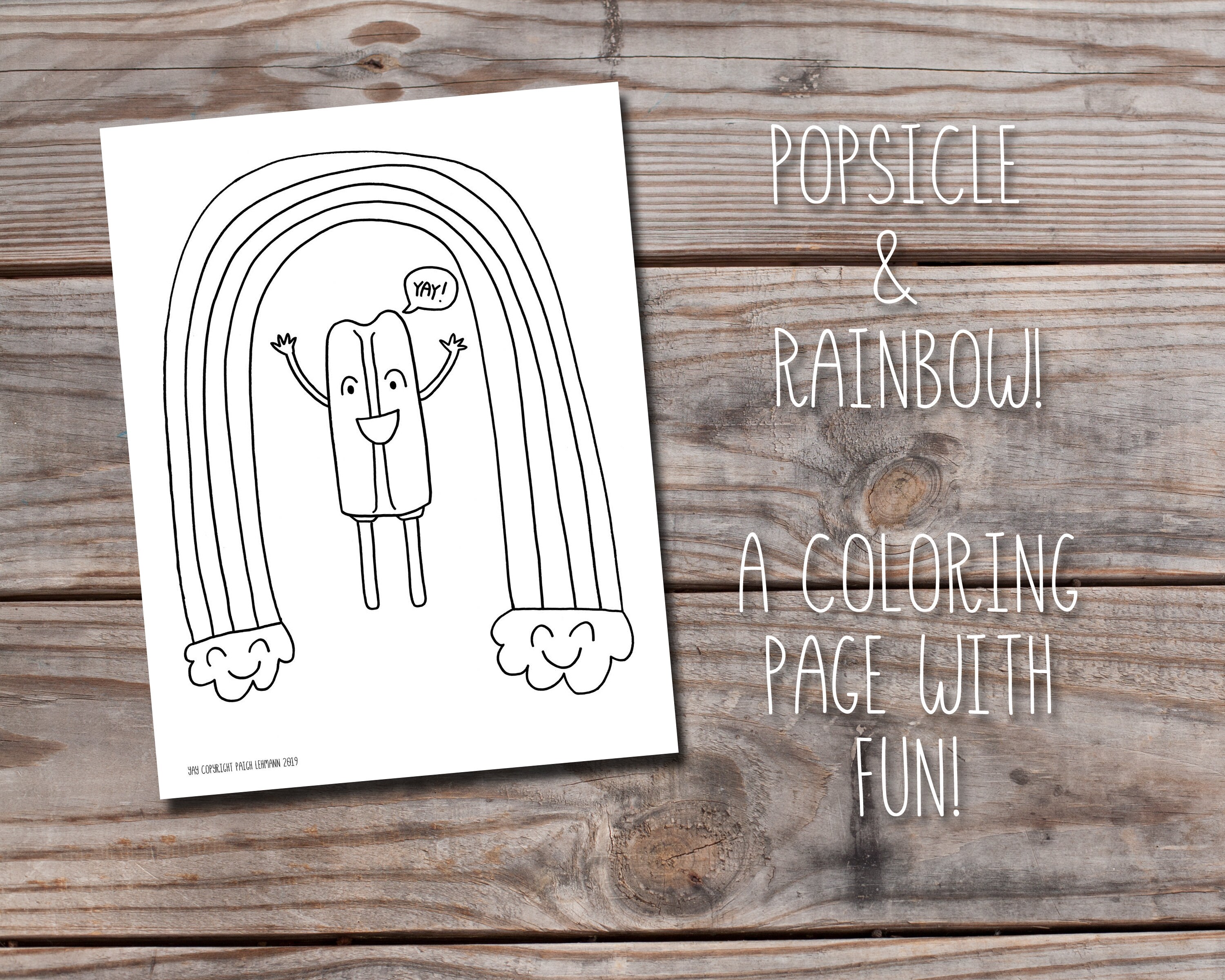 Popsicle and Rainbow Coloring Sheet for Everyone Who Loves Coloring!!! - Etsy