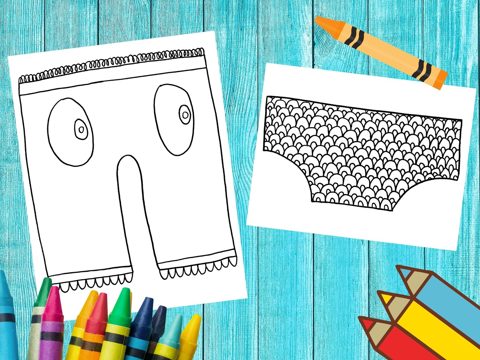 Funny Underwear Coloring Pages for Kids for Preschoolers