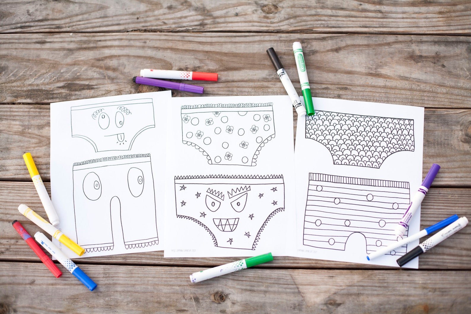 Funny Underwear Coloring Pages for Kids for Preschoolers